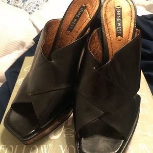 9West Black Platform Mule